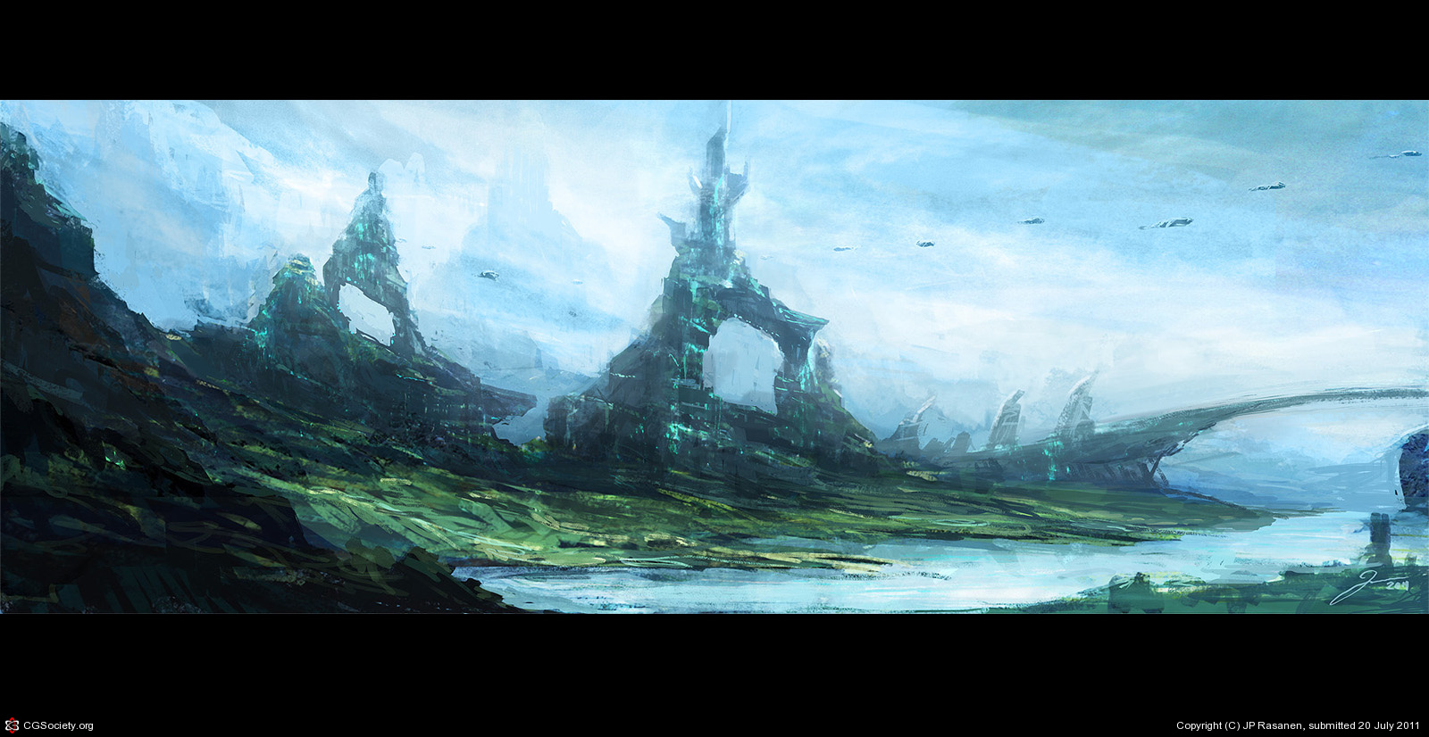 1600x826 Futuristic Landscape Concept By Jp Rasanen 2d Cgsociety - Futuristic Landscape Painting