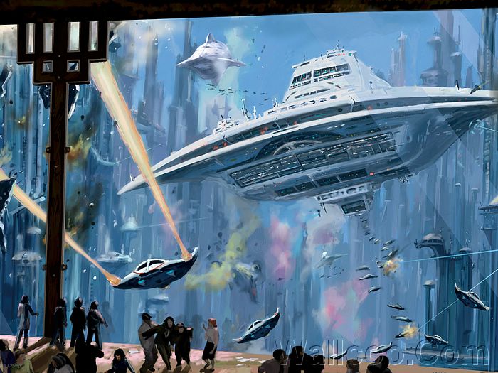 700x525 Space Opera, Futuristic Sci Fi Scene Digital Painting Wallpapers - Futuristic Landscape Painting