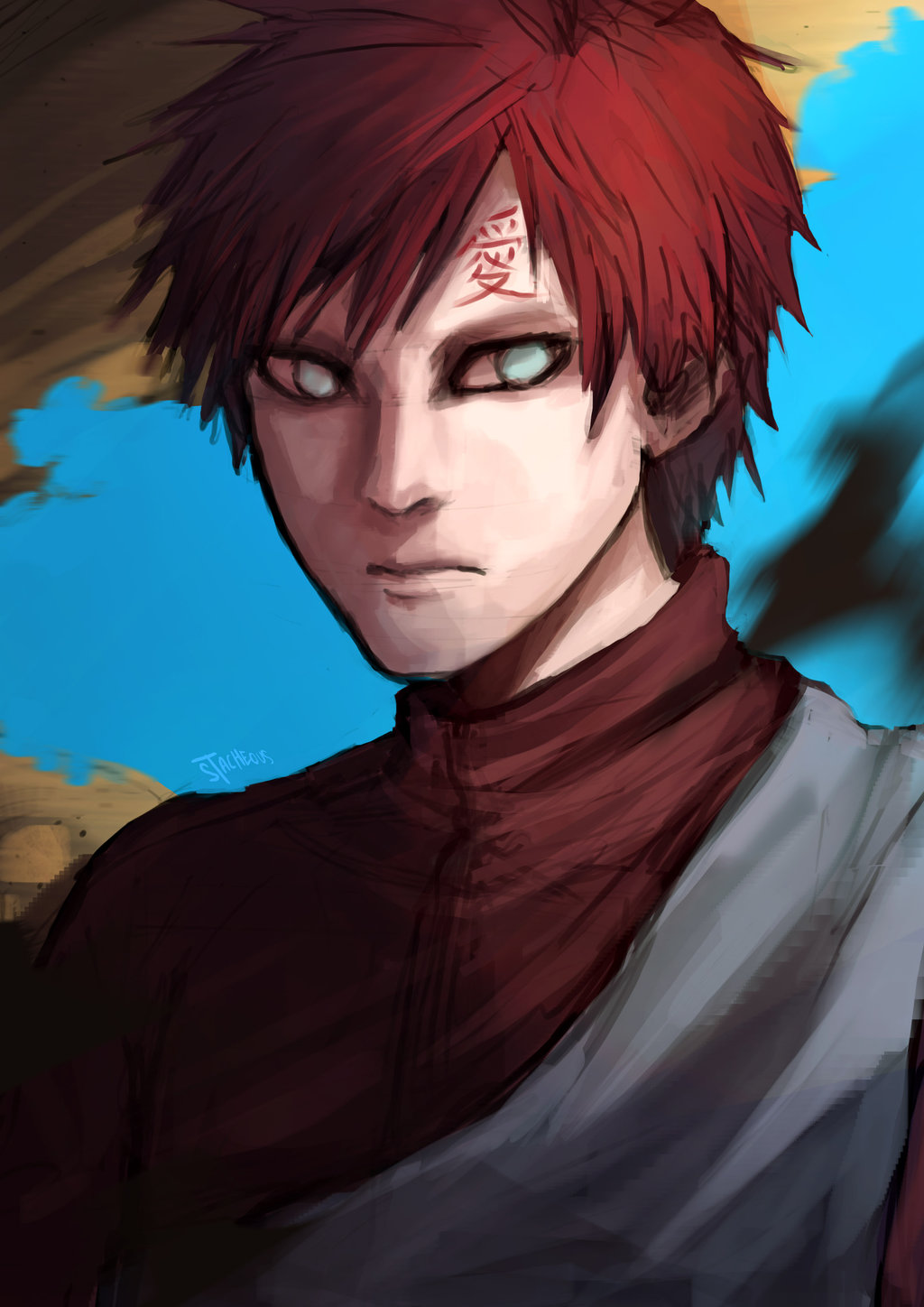 1024x1448 Sabaku No Gaara By Stacheous - Gaara Painting