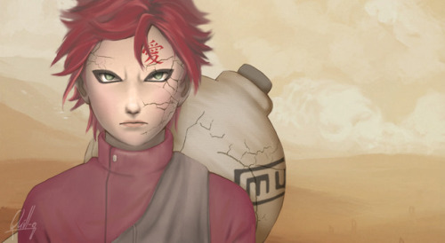 500x274 Gaara Of The Desert Fan Art Tumblr - Gaara Painting