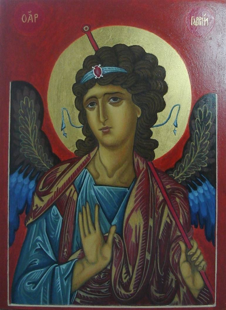 770x1053 Saatchi Art Byzantine Archange Gabriel Painting By Laetitia - Gabriel Painting