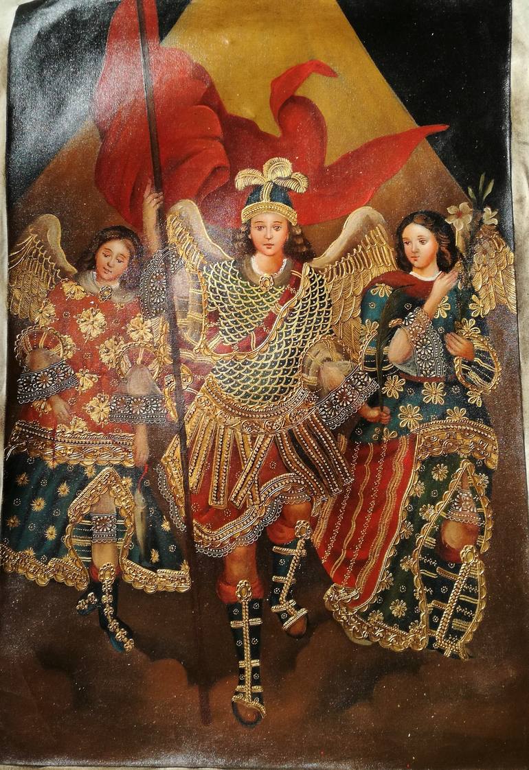 770x1122 Saatchi Art Peruvian Archangels Miguel, Rafael And Gabriel - Gabriel Painting
