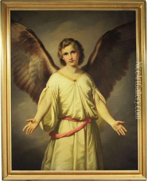 488x600 Archangel Gabriel Oil Painting Reproduction By Paul Emil Jacobs - Gabriel Painting