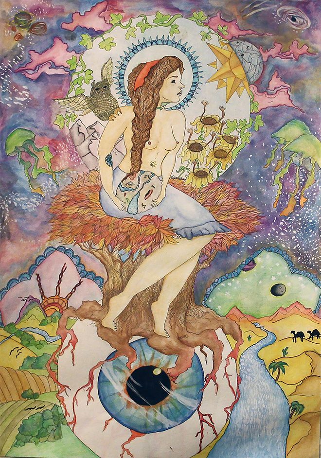 660x942 Gaea (Mother Earth) By Nduroux Illustration Mother Earth - Gaea Painting