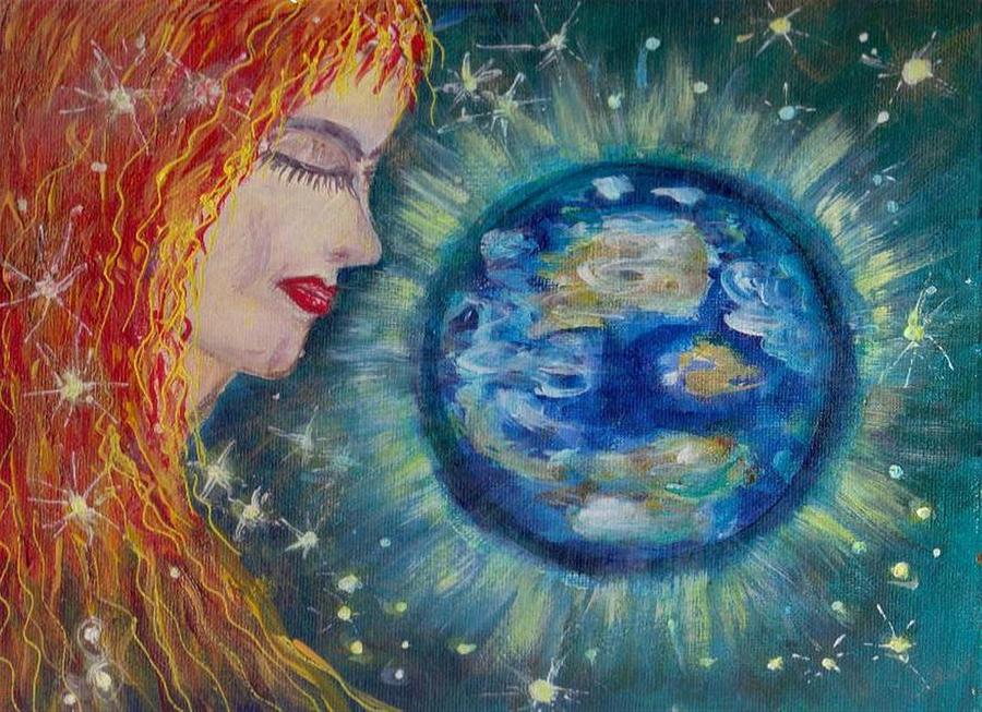900x653 Gaia Painting By Mary Sedici - Gaia Painting