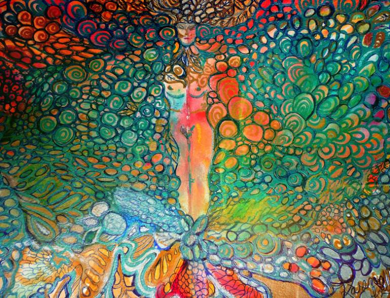 770x589 Saatchi Art Gaia Goddess Free Energy Painting By Karen Colville - Gaia Painting