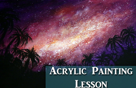 450x292 How To Paint A Galaxy In Acrylics - Galaxy Acrylic Painting