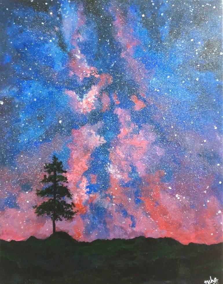 770x979 Saatchi Art Galaxy Painting Painting By Neha Agarwal - Galaxy Acrylic Painting