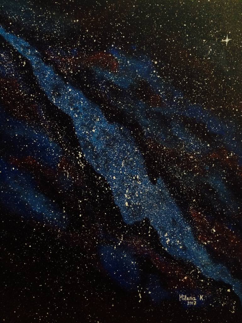 770x1027 Saatchi Art Galaxy Painting By Milena - Galaxy Art Painting