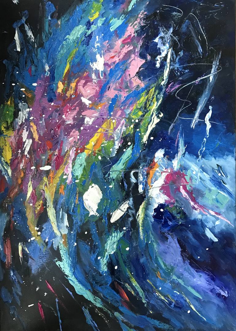 770x1080 Saatchi Art Moving Galaxy Painting By Jie Song - Galaxy Art Painting