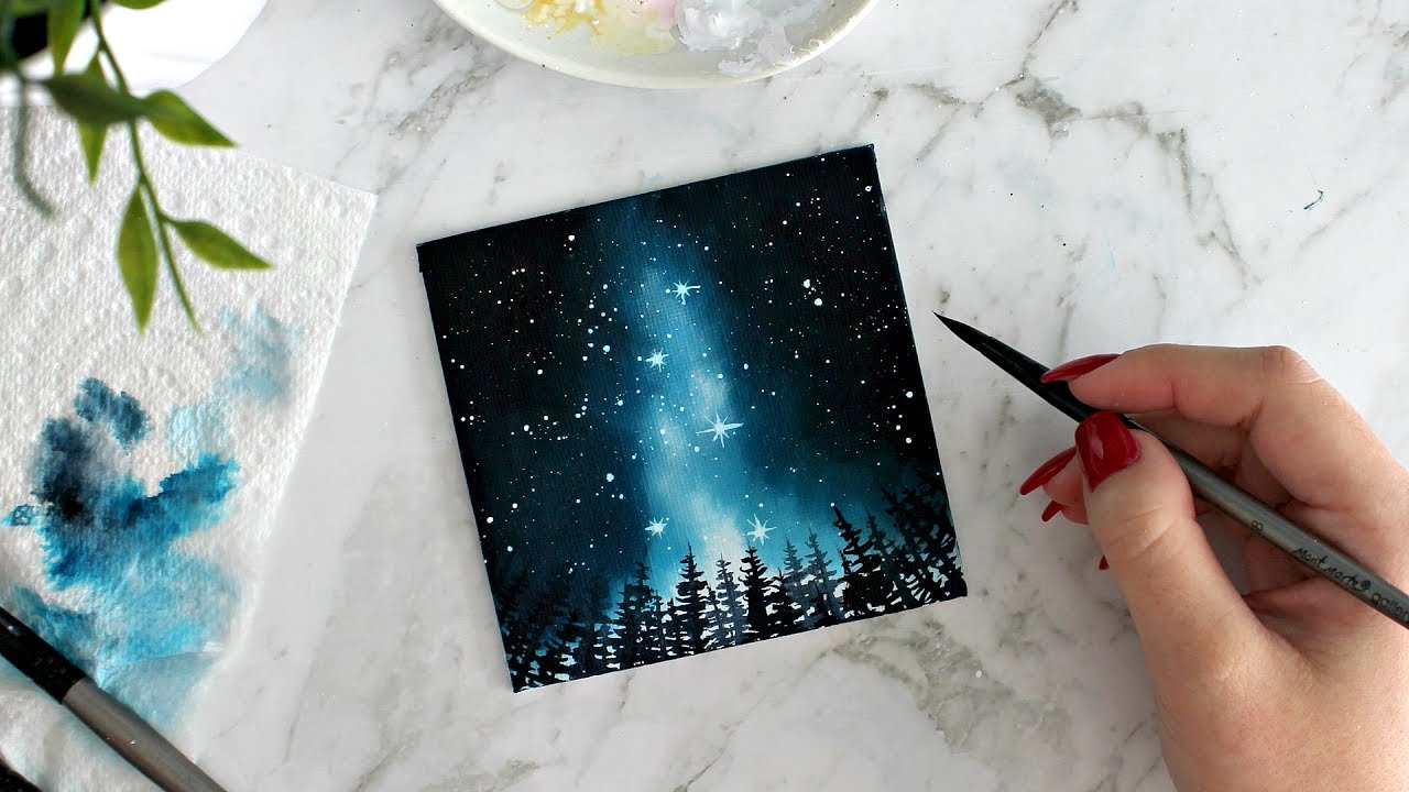 1280x720 Galaxy Canvas Painting Artbybee7 - Galaxy Canvas Painting