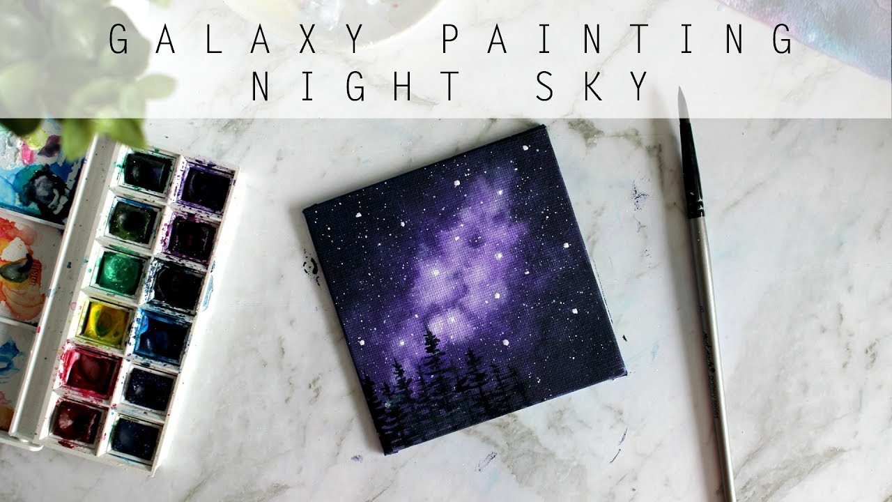 1280x720 Galaxy Painting On Canvas Watercolor And Gouache Galaxy Speed - Galaxy Canvas Painting