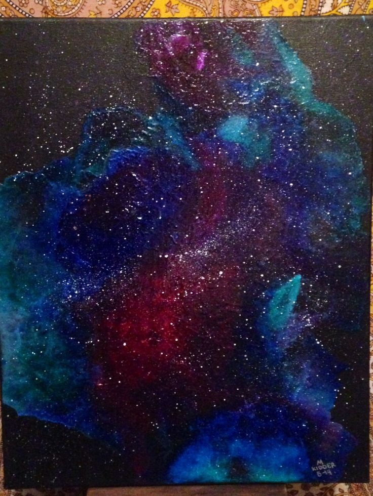 736x980 Galaxy Painting (Magenta) 16x20 Original Artwork. Acrylic - Galaxy Canvas Painting