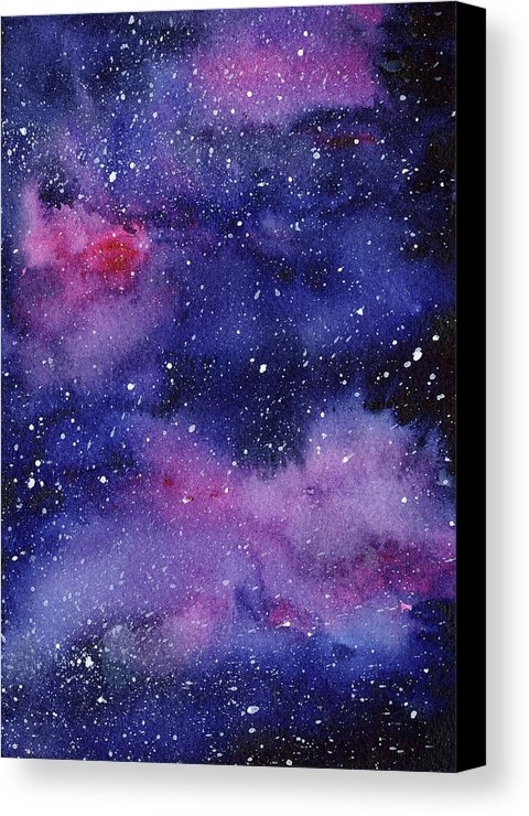 480x740 Nebula Watercolor Galaxy Canvas Print Canvas Art By Olga Shvartsur - Galaxy Canvas Painting