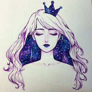 320x320 Purple Queen Lol - Galaxy Girl Painting