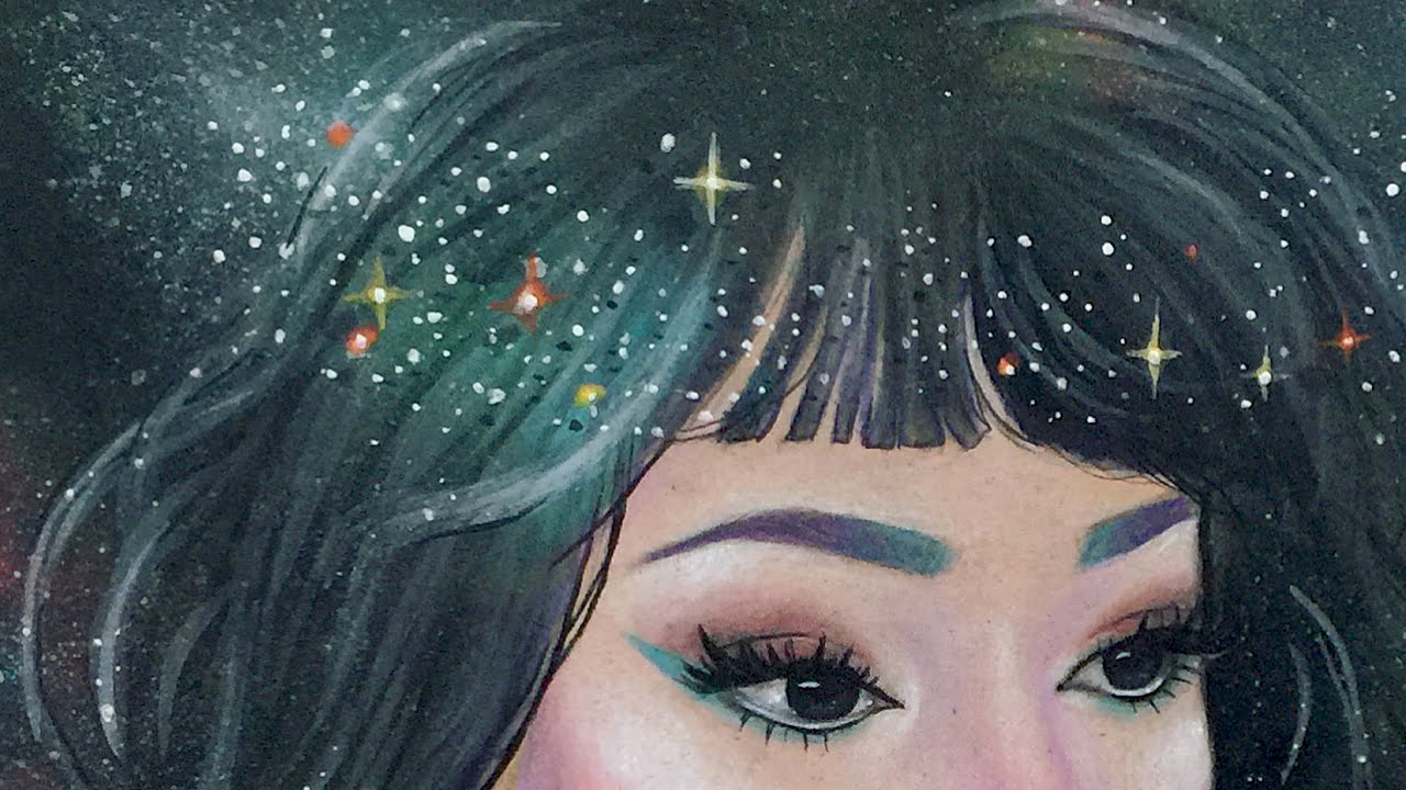 1280x720 Speed Paintingdrawing - Galaxy Girl Painting