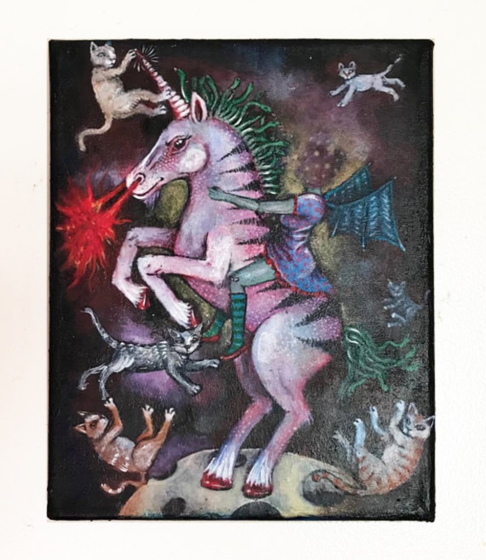 950x1093 Archival Repro Of Mutantland Painting Galaxy Girl On 10x 8 - Galaxy Girl Painting