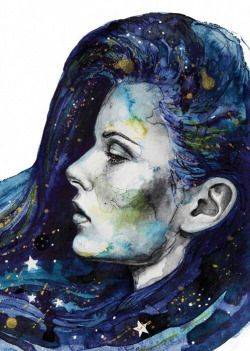 250x351 Galaxy Girl Drawing - Galaxy Girl Painting