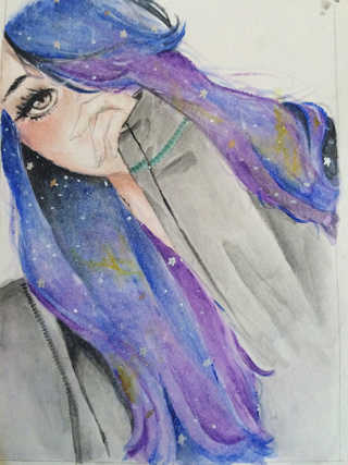 320x427 Supercell197's Profile Page - Galaxy Girl Painting