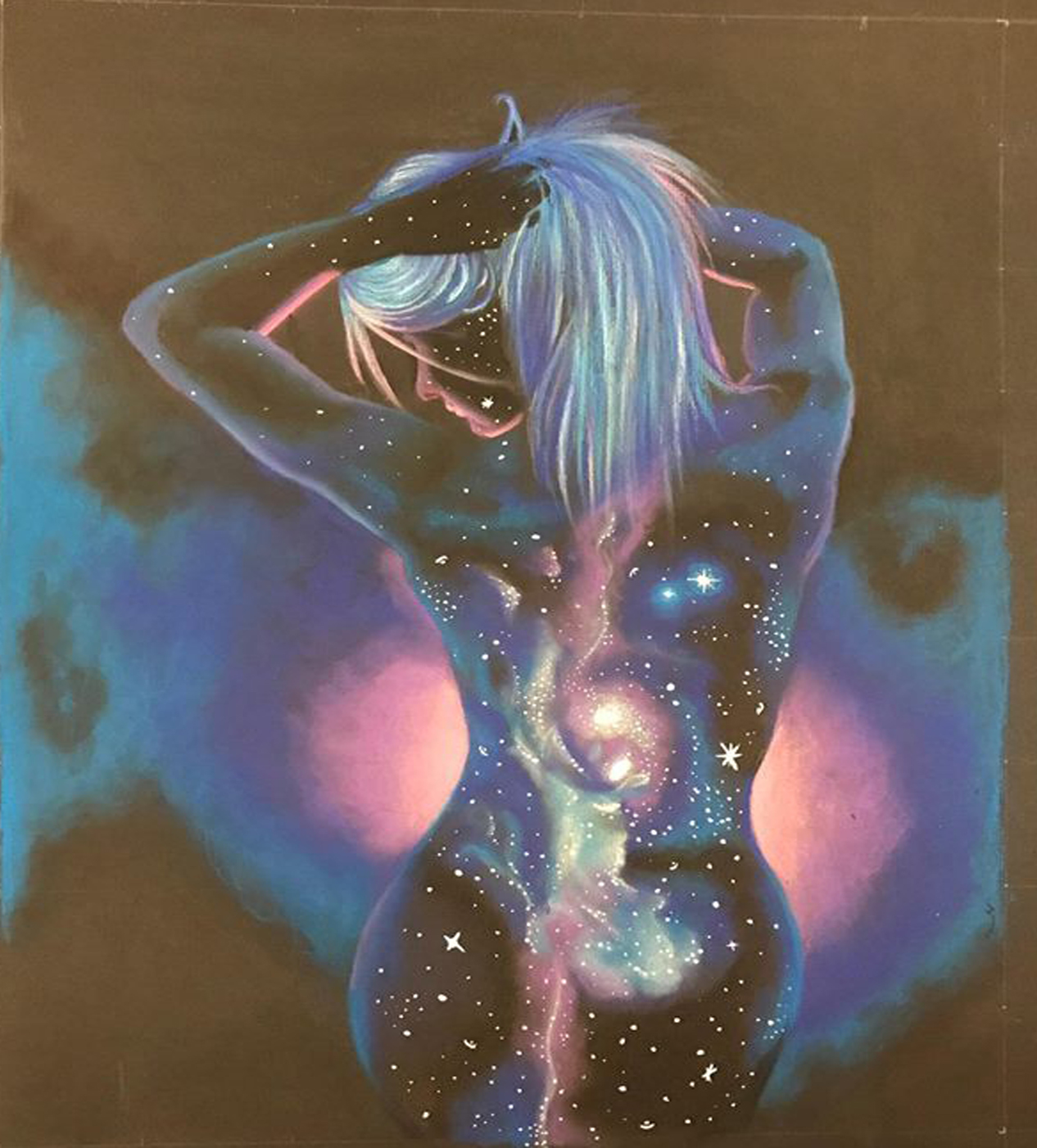 1266x1402 Galaxy Girl - Galaxy Girl Painting