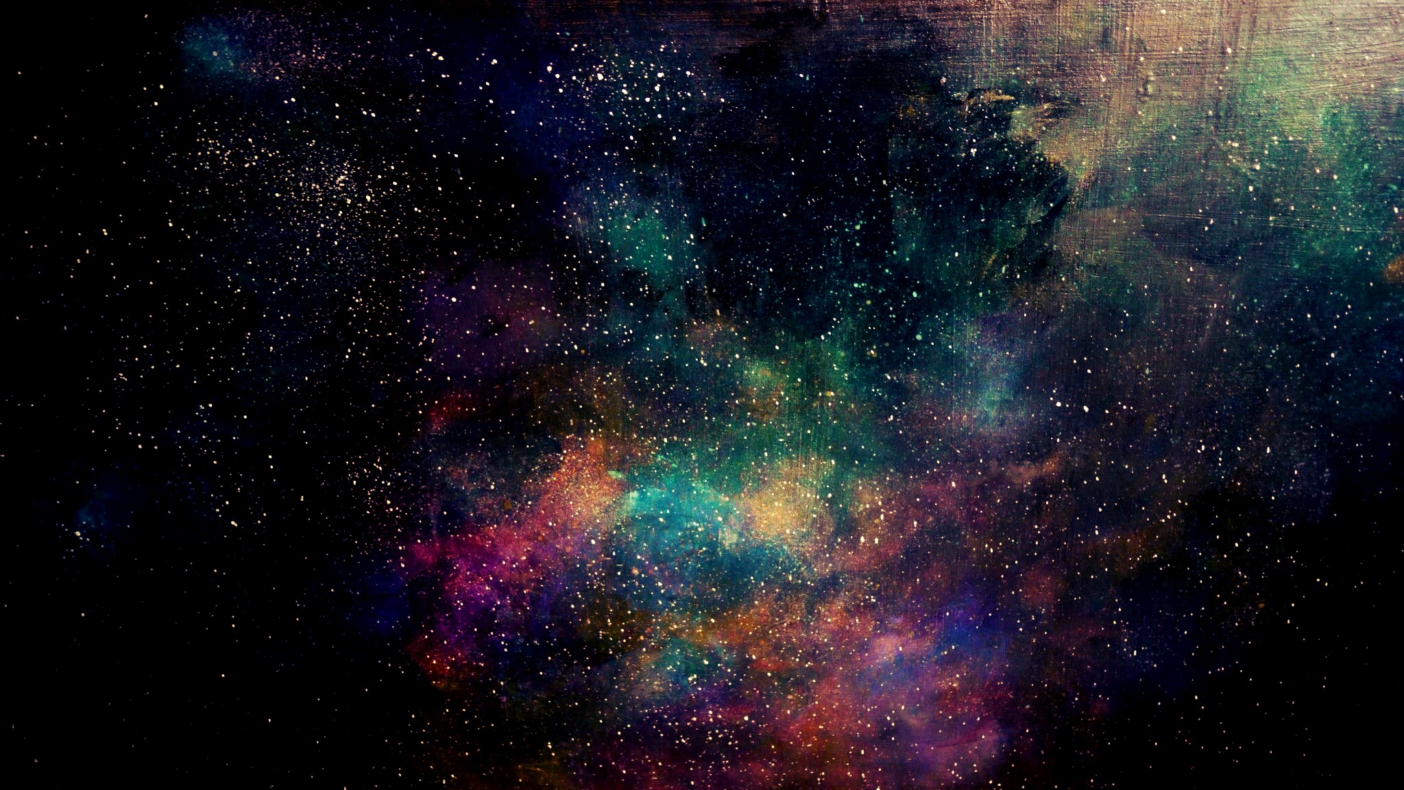2048x1153 Mixed Media Galaxy Painting - Galaxy Painting