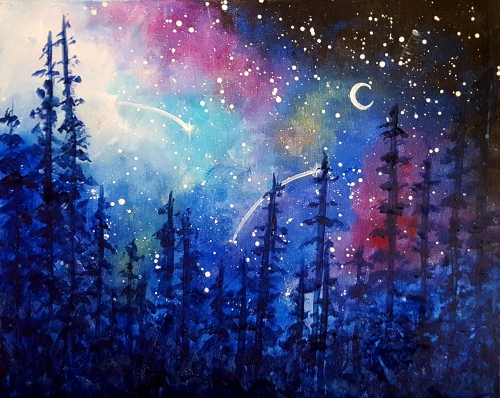 500x398 Pitfire Artisan Pizza (West La) 08072018 Paint Nite Event - Galaxy Painting