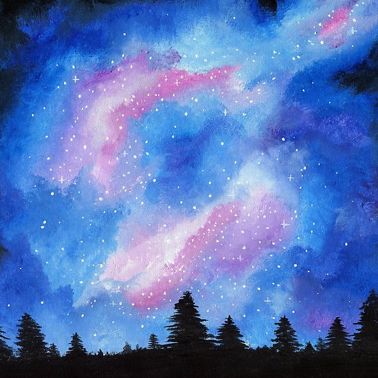 550x550 Galaxy Painting Posters By Jen Aranyi Redbubble - Galaxy Painting