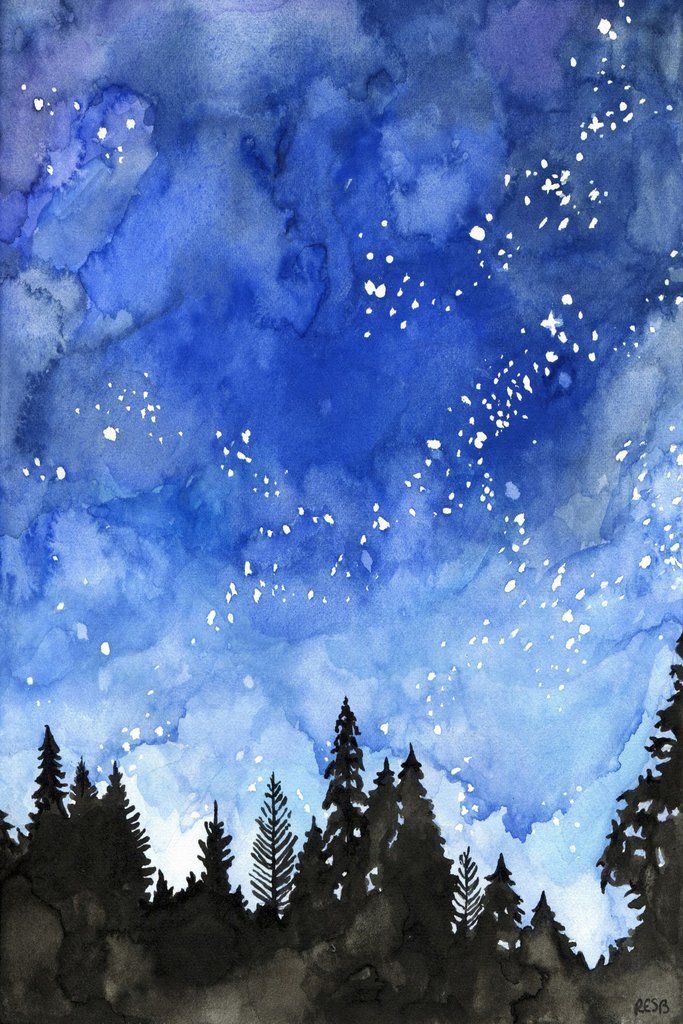 683x1024 Galaxy Watercolor, Paintings And Draw - Galaxy Sky Painting
