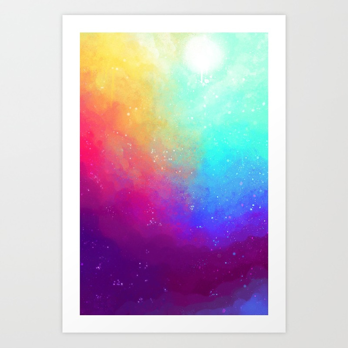 700x700 Galaxy Sky Art Print By Gunkiss Society6 - Galaxy Sky Painting