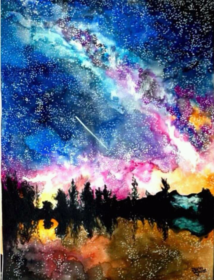 Galaxy Sky Painting at PaintingValley.com | Explore collection of ...