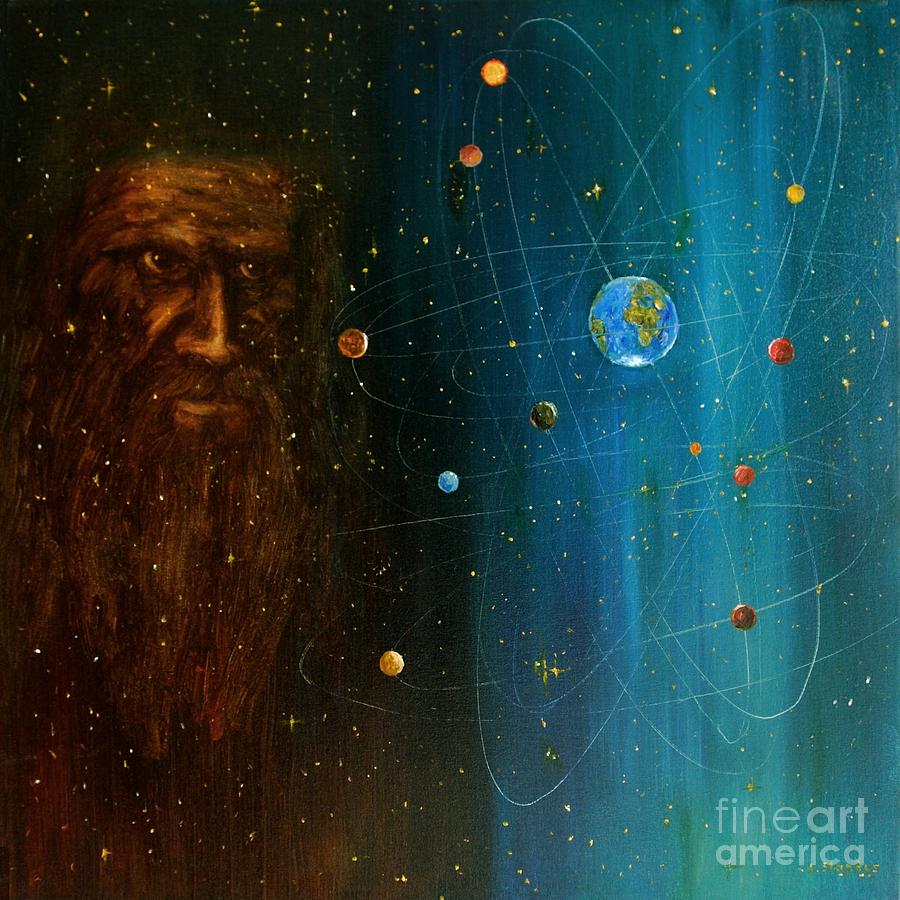 900x900 Stargazer Galileo Painting By Arturas Slapsys - Galileo Painting