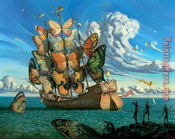600x479 Vladimir Kush Departure Of The Winged Ship Painting Anysize 50 - Galleon Painting