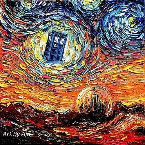 500x500 Starry Night Tardis Print Van Gogh Never Saw Gallifrey - Gallifrey Painting