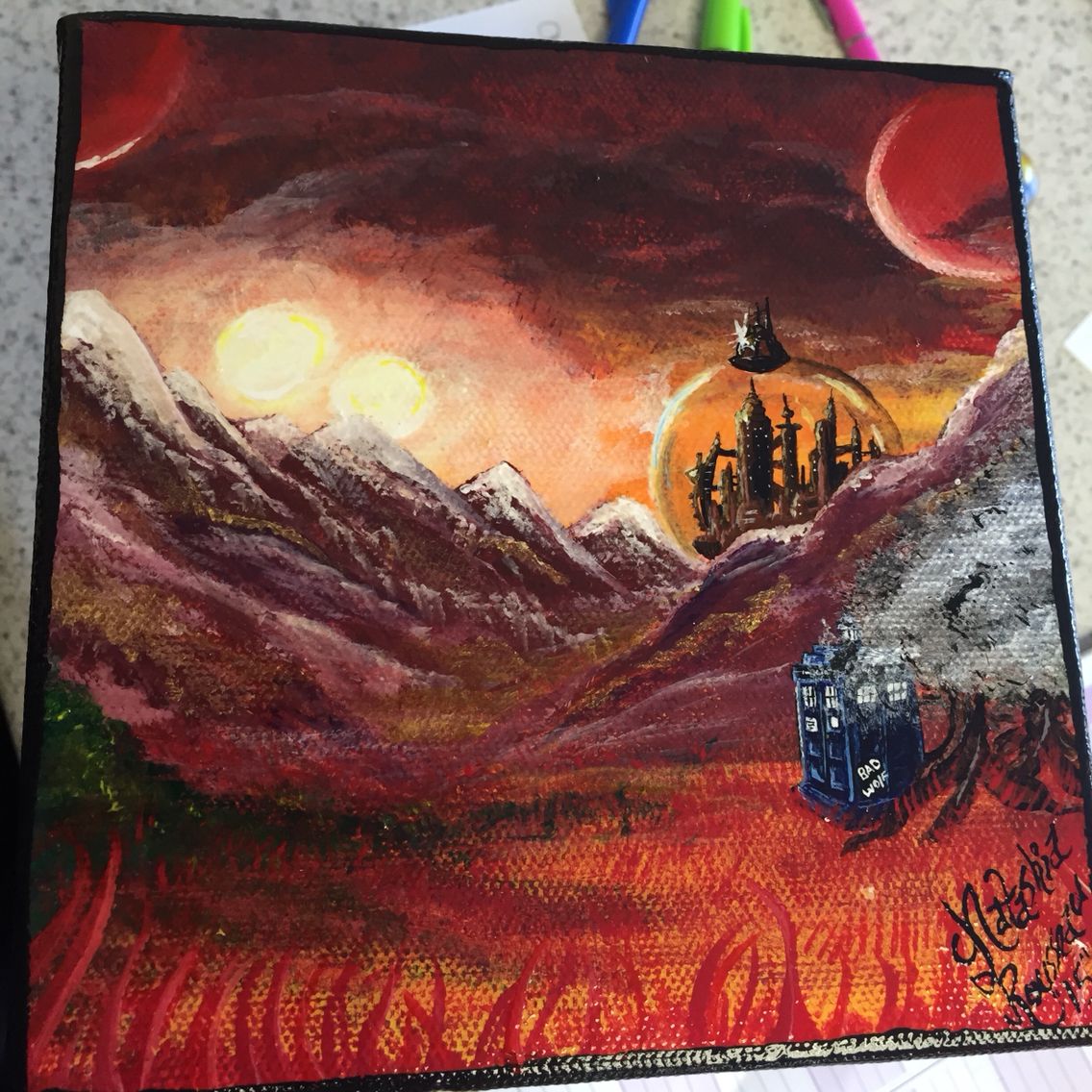 1136x1136 Better Picture Of No More Bad Wolf Doctor Who Tardis Gallifrey - Gallifrey Painting