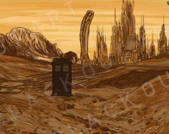 340x270 Doctor Who Poster Ninth Tenth Eleventh Twelfth Doctors - Gallifrey Painting