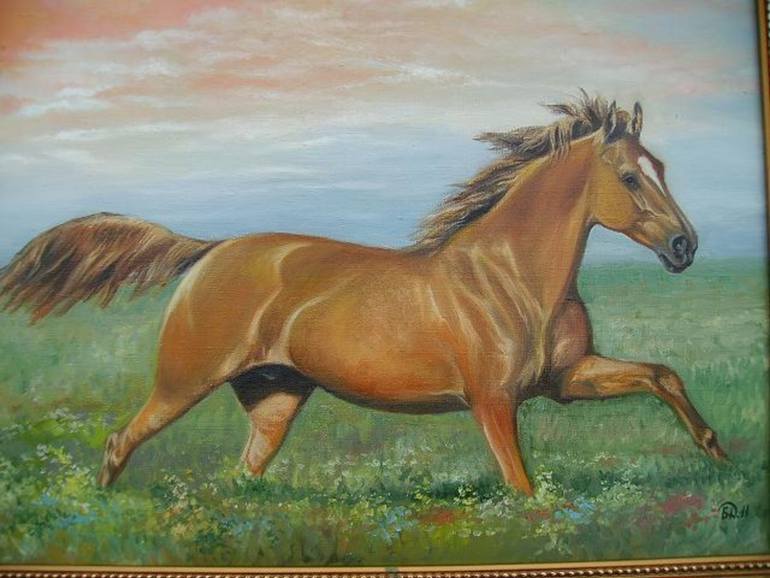 770x578 Saatchi Art Galloping Horse Painting By Bayarma Dashiyeva - Galloping Horse Painting