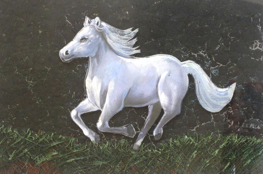 900x597 The Galloping Horse Painting By Rejeena Niaz - Galloping Horse Painting