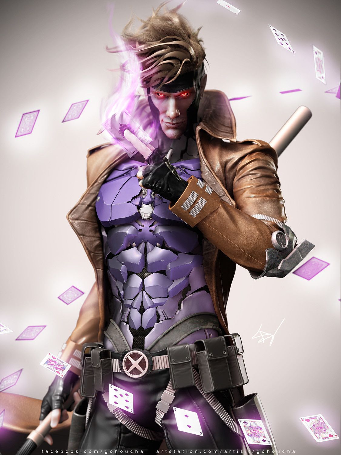 1125x1500 Gambit Re Render, Anson Ng On Artstation - Gambit Painting