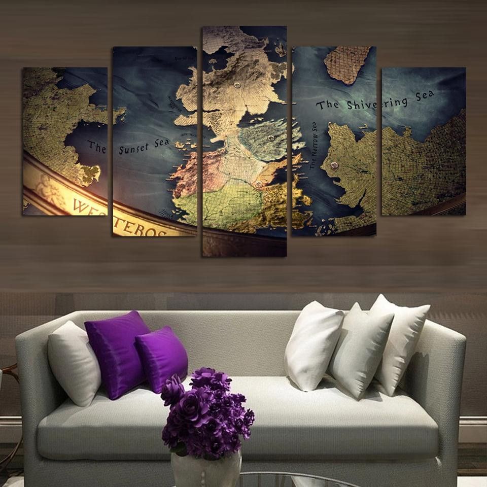 960x960 Game Of Thrones Map Canvas Print Wall Art Home Decor - Game Of Thrones Map Painting