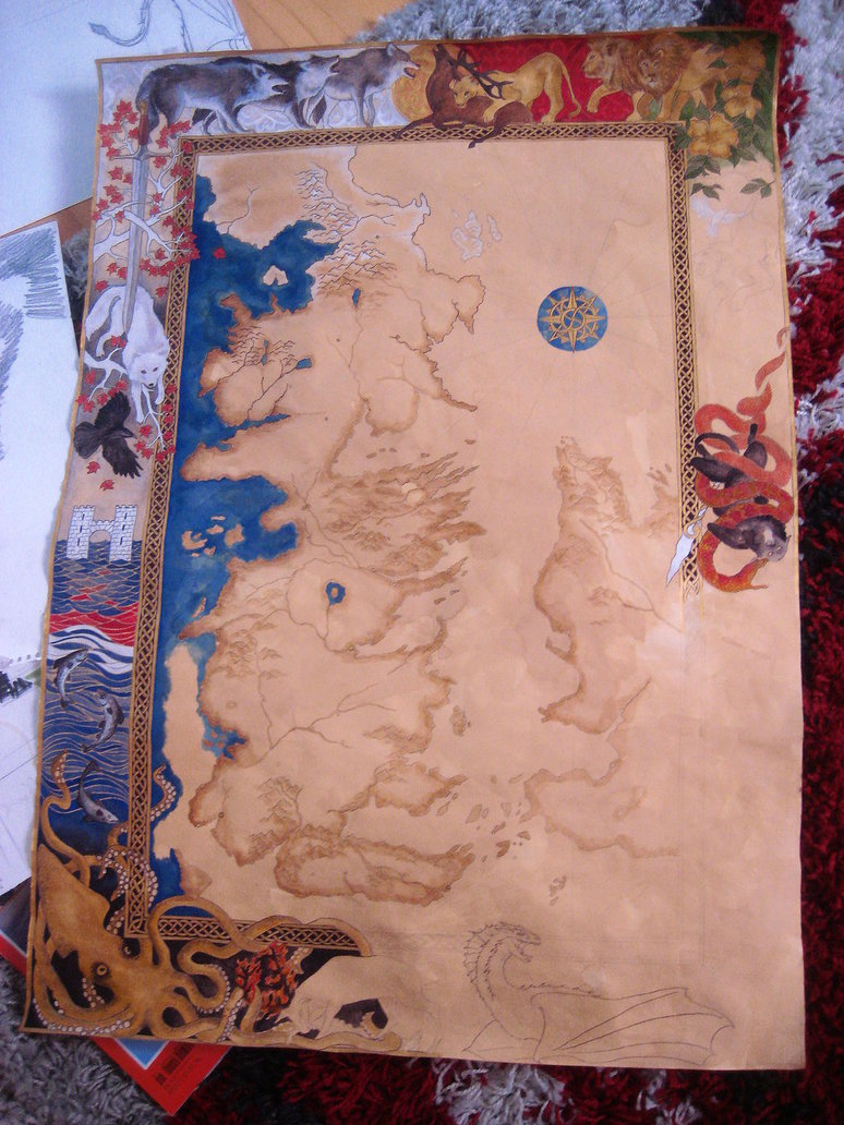 774x1032 Game Of Thrones Map Painting 10 By Deigan - Game Of Thrones Map Painting