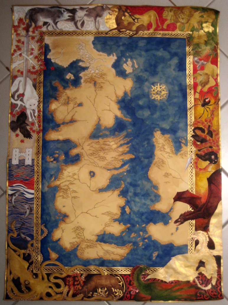 772x1035 Game Of Thrones Map Painting 13 By Deigan - Game Of Thrones Map Painting
