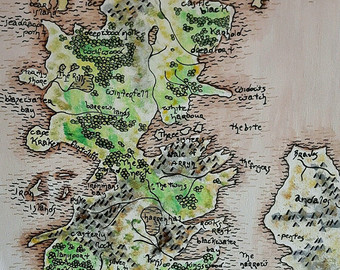 340x270 Game Of Thrones Map Of Westeros Print - Game Of Thrones Map Painting