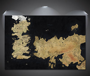 300x254 Game Of Thrones Westeros Map Art Large Poster - Game Of Thrones Map Painting