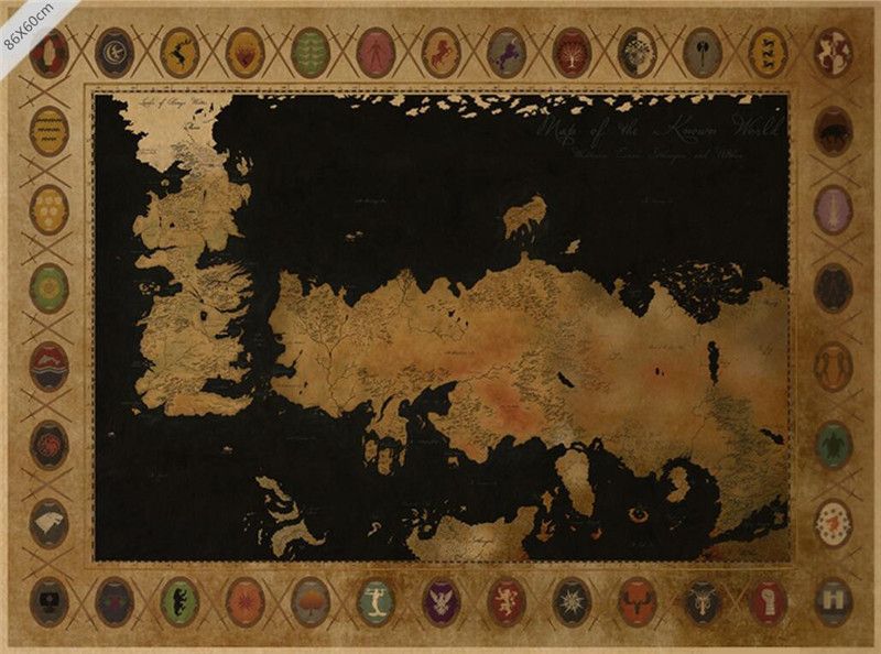 800x594 Cheap De Gran Tamaampntildeo Decoraciampoacuten Vintage Juego De La - Game Of Thrones Map Painting