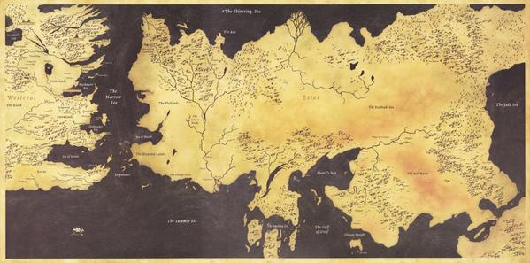 599x297 Fan Art Poster - Game Of Thrones Map Painting