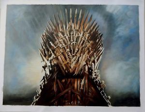 300x232 Game Of Thrones Iron Throne Art Oil On Canvas Painting Huge 30x40 - Game Of Thrones Oil Painting