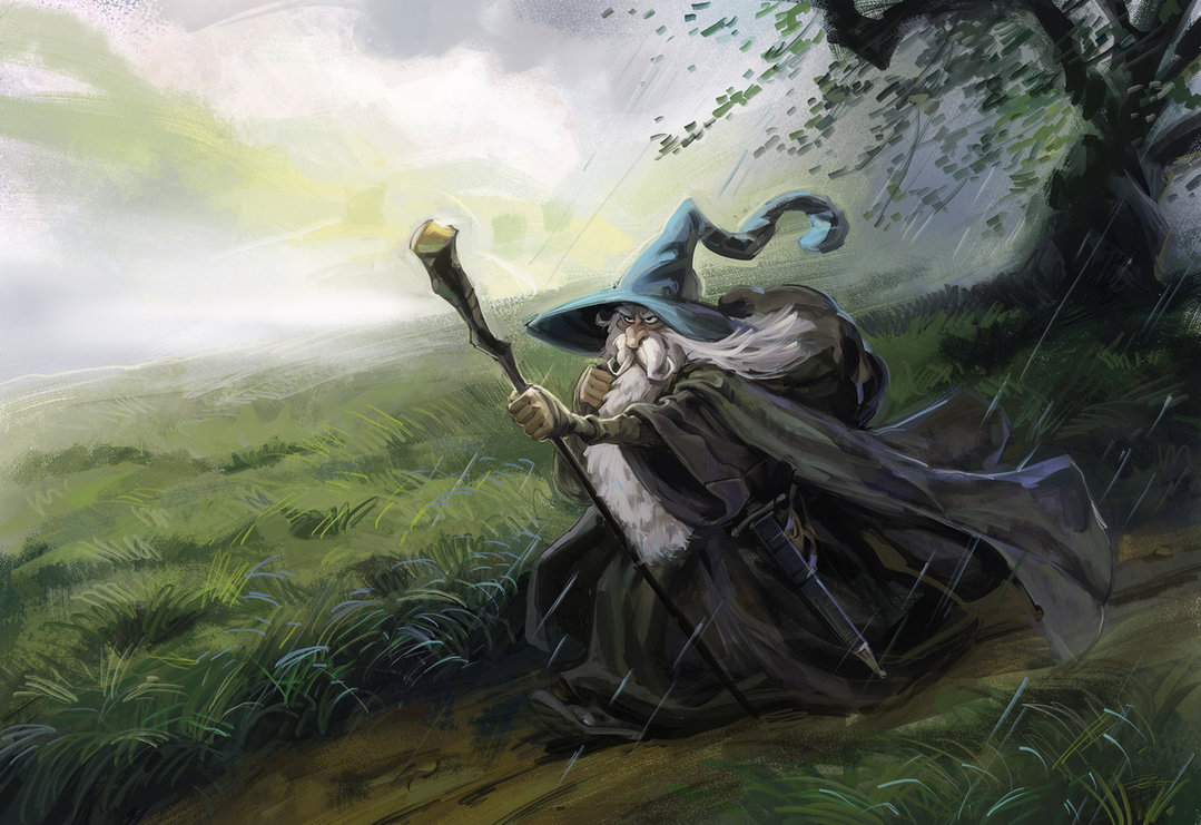 1079x741 Johnhowe Gandalf By 3nrique - Gandalf Painting