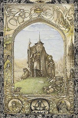 265x400 Lord Of The Rings Poster Print Gandalf Hobbit Painting Fantasy - Gandalf Painting