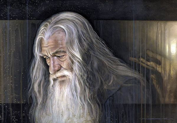 600x419 Lord Of The Rings Gandalf Painting Js Mordor ~ The Land Of Shadow - Gandalf Painting