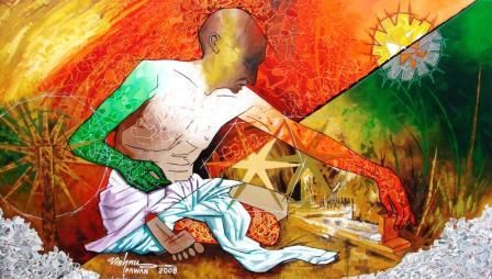 448x254 Mahatma Gandhi (Vishnu Pawan) - Gandhi Painting